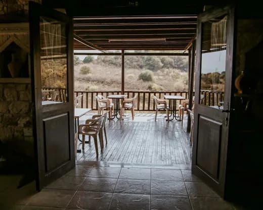 Warm restaurant dining room