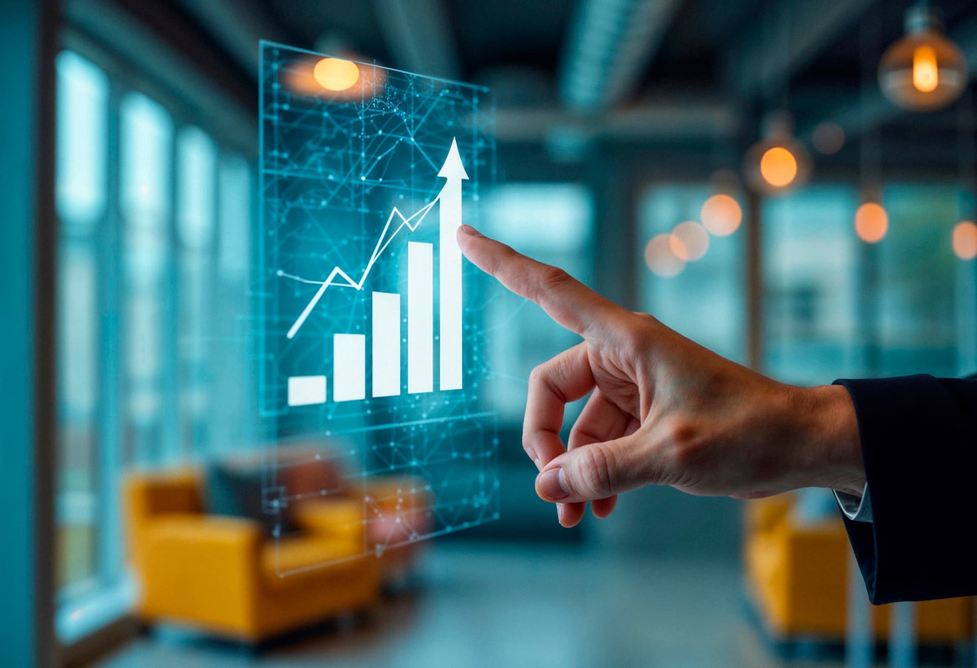 Small business owner using AI voice assistant to manage customer calls
